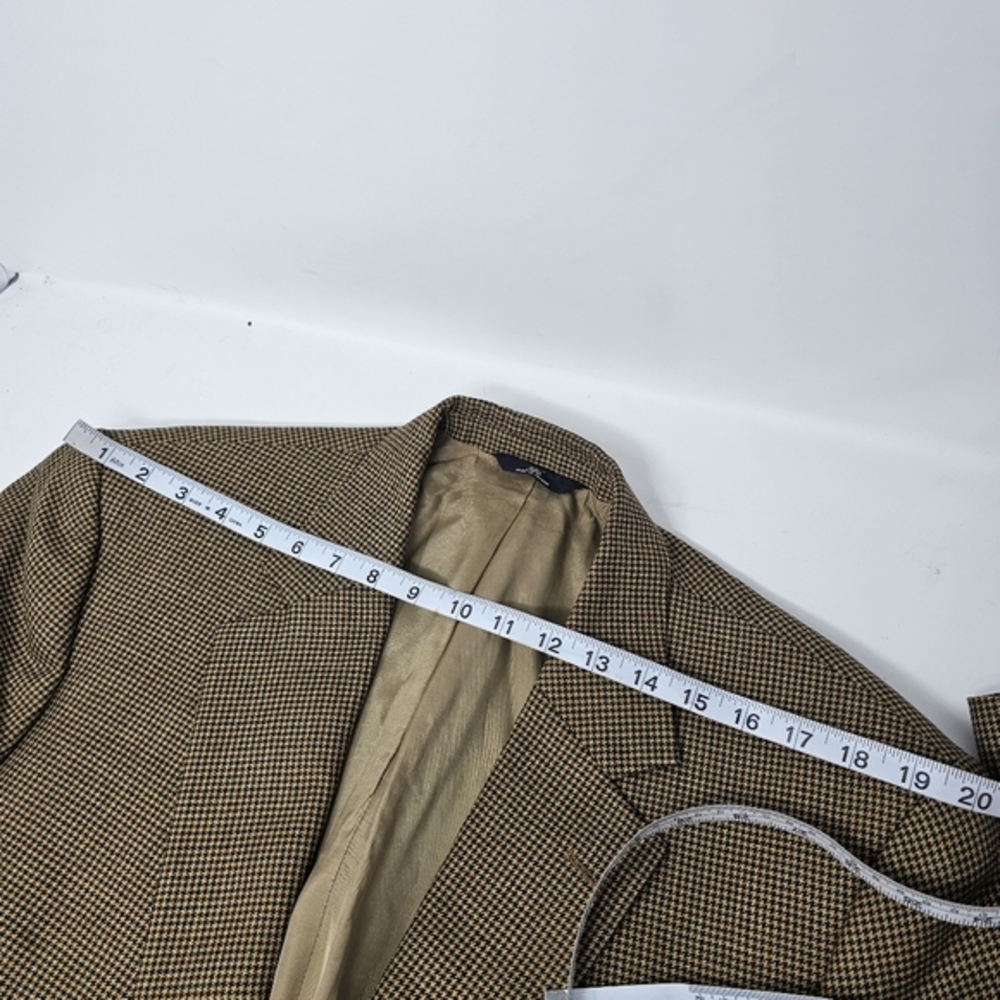 Brooks Brothers Suit Jacket Men's Size 45 M Brown Houndstooth 346 Wool Blazer. - Picture 10 of 10